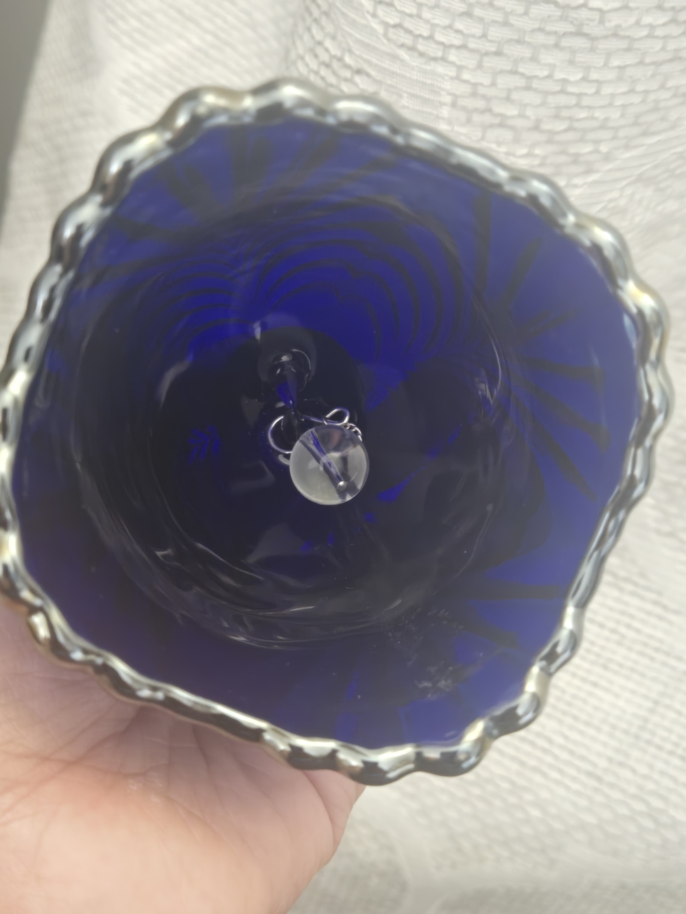 Fenton Cobalt Marigold Blue Iridescent Carnival Glass Bell Beauty Vintage - Picture 5 of 9